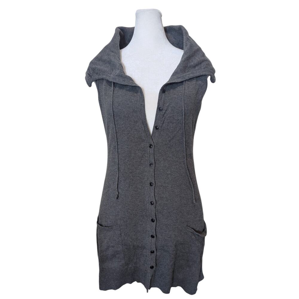 Indigenous Organic Cotton Portrait Button Up Vest Fair Trade Small